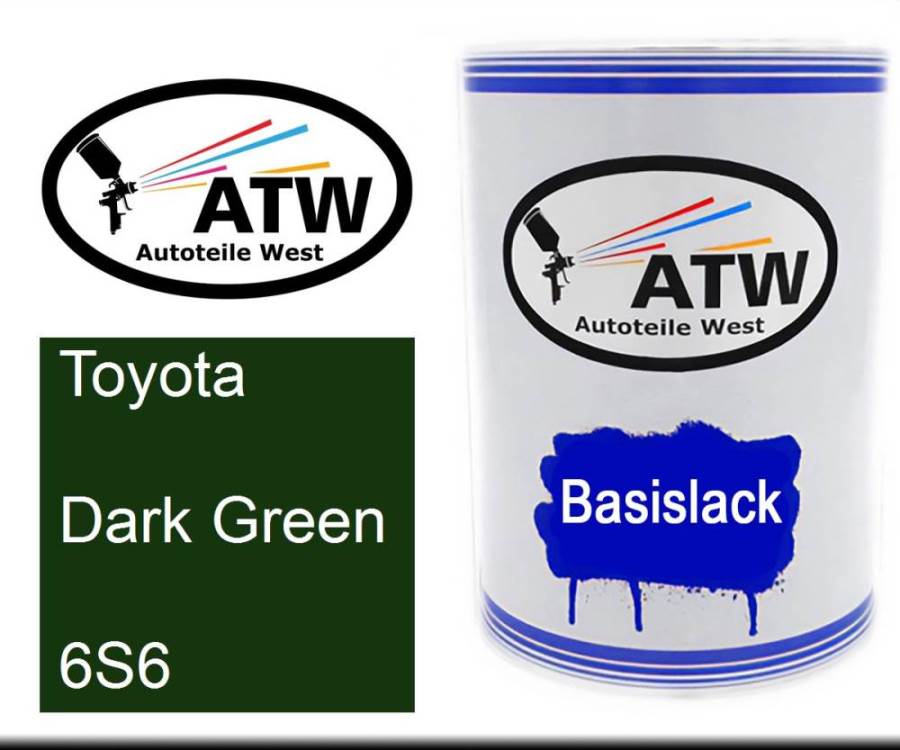 Toyota, Dark Green, 6S6: 500ml Lackdose, von ATW Autoteile West.